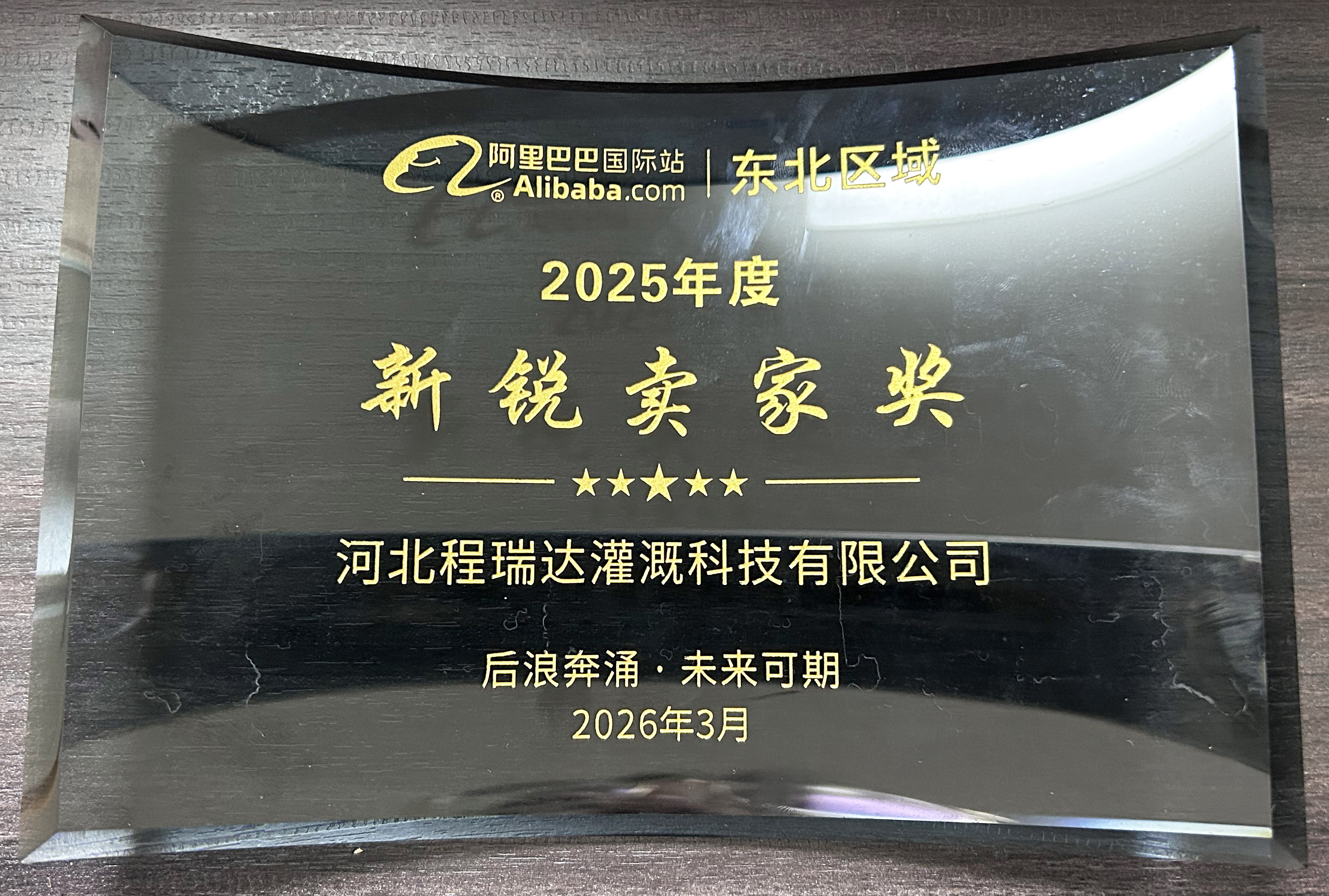 鹤岗程瑞达灌溉 | 荣获阿里国际站新锐卖家奖